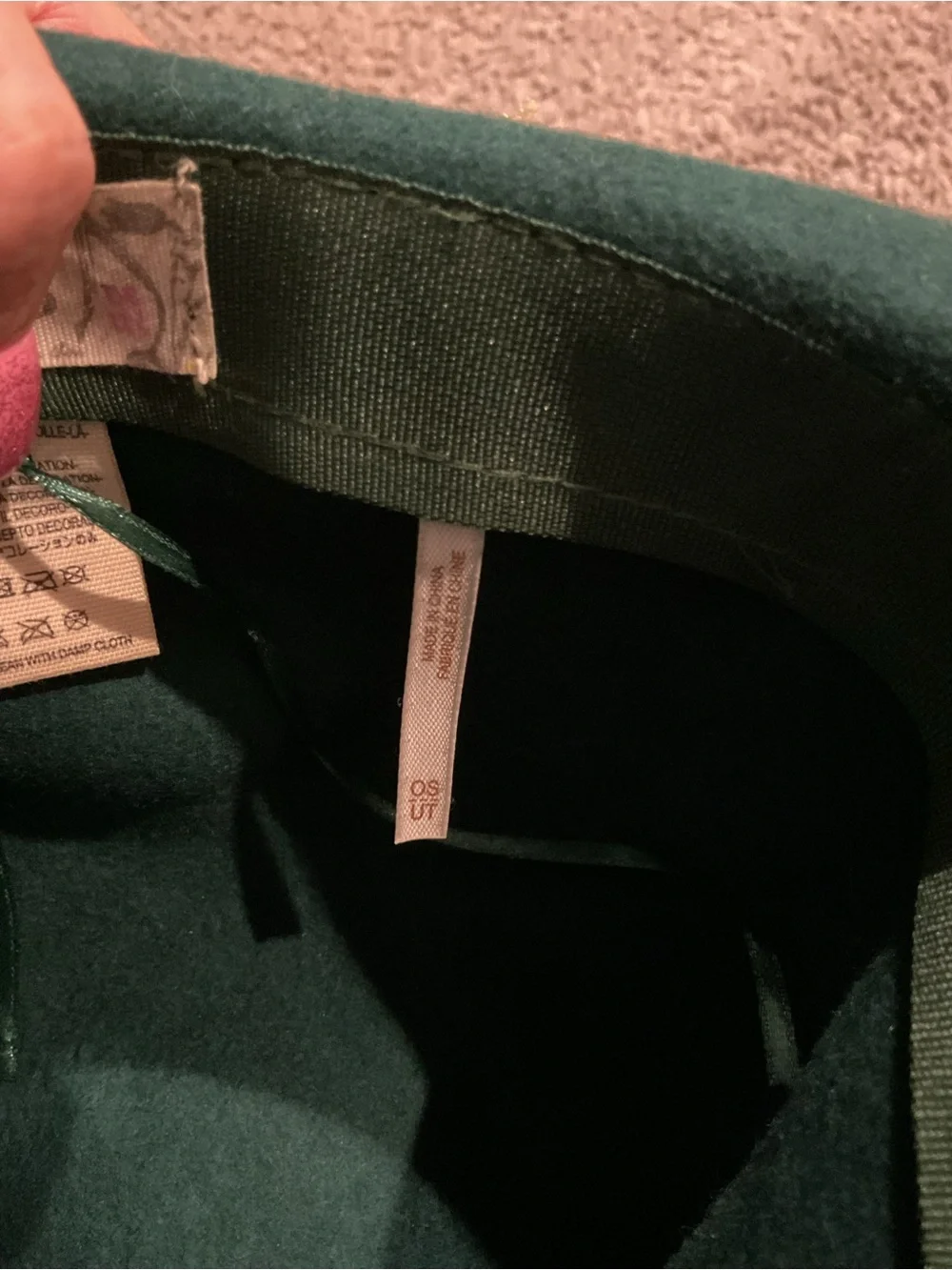 Free People 100% Wool Green Felt Fedora Hat Boho Bohemian Peasant